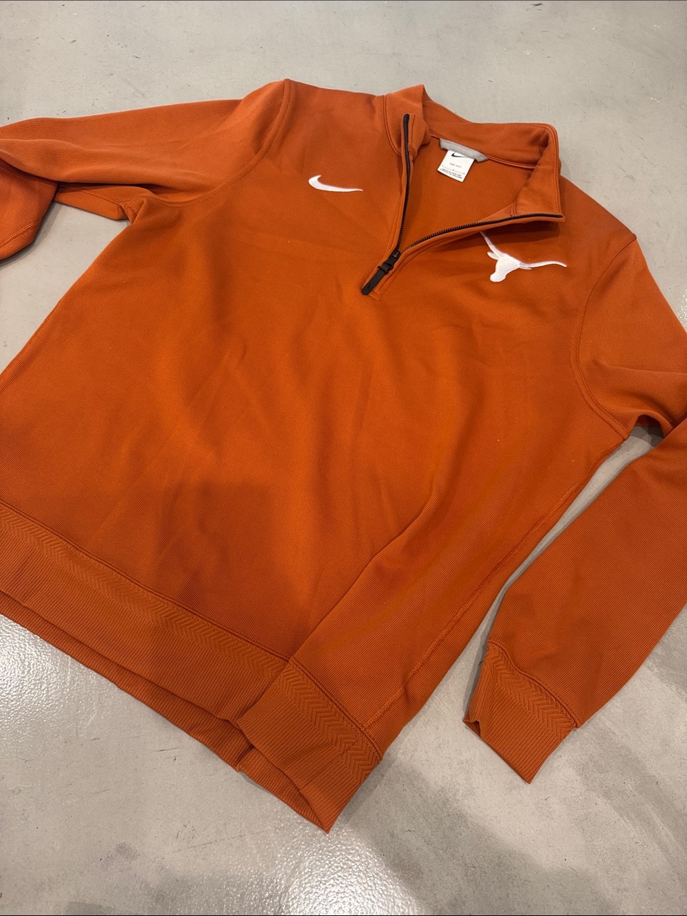 Texas Longhorn Nike Men's Orange Quarter-Zip Pullover with White Logo